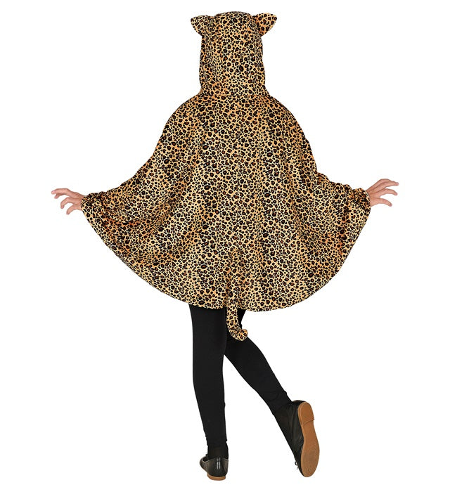 Leopard Poncho mit Kapuze – tierisches Kostüm für Fasnacht