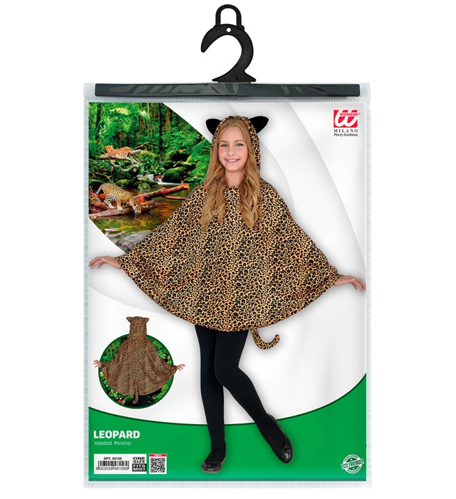 Leopard Poncho mit Kapuze – tierisches Kostüm für Fasnacht