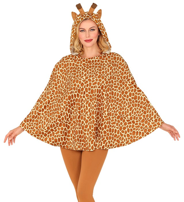 Giraffen-Poncho mit Kapuze als Fasnachtskostüm