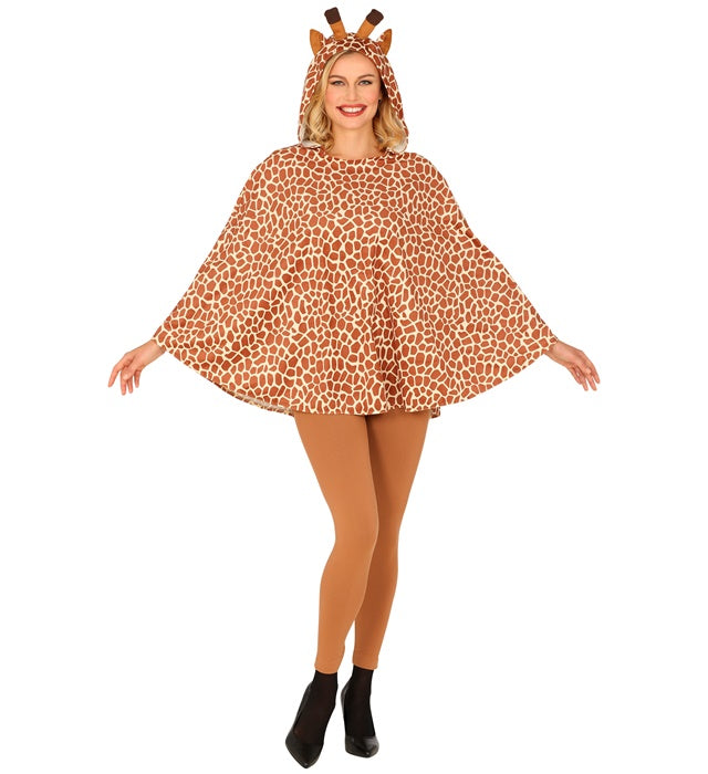 Giraffen-Poncho mit Kapuze als Fasnachtskostüm