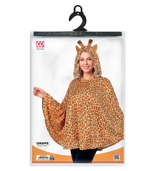 Giraffen-Poncho mit Kapuze als Fasnachtskostüm