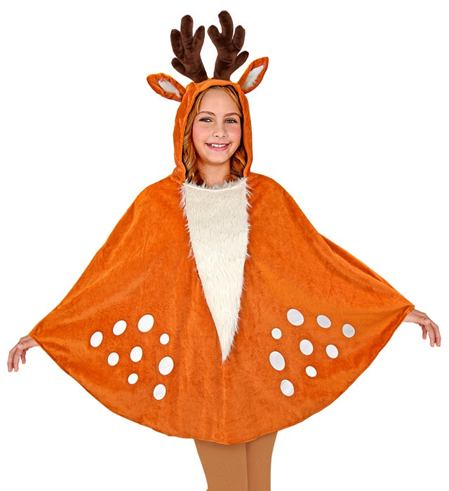 Reh-Poncho mit Kapuze als Tierkostüm für Fasnacht und Karneval