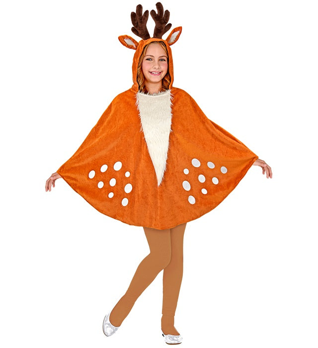 Reh-Poncho mit Kapuze als Tierkostüm für Fasnacht und Karneval