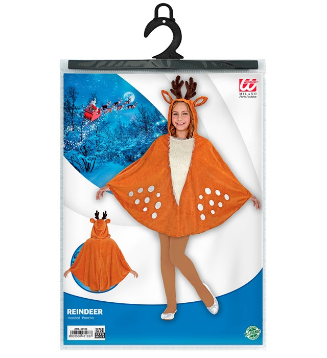 Reh-Poncho mit Kapuze als Tierkostüm für Fasnacht und Karneval