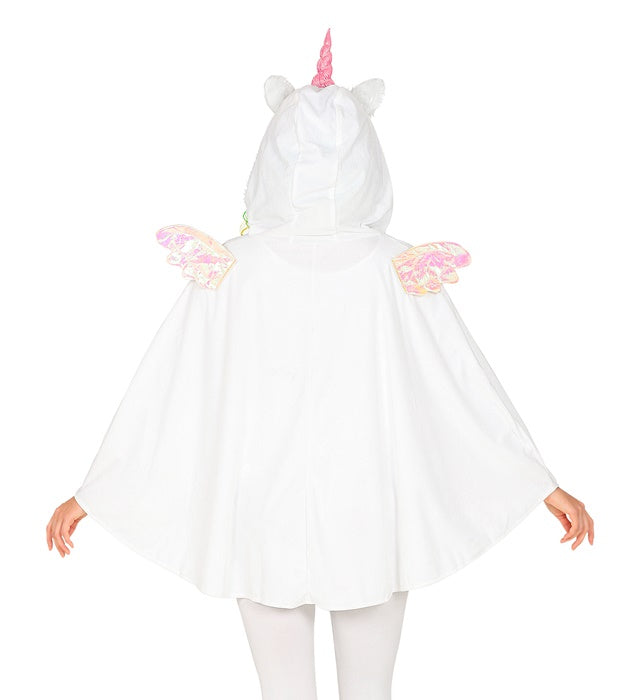 Kinder Einhorn-Poncho mit Kapuze bunt für Fasnacht und Karneval