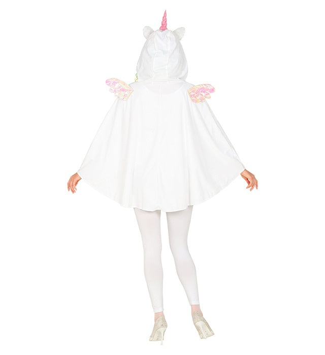 Kinder Einhorn-Poncho mit Kapuze bunt für Fasnacht und Karneval