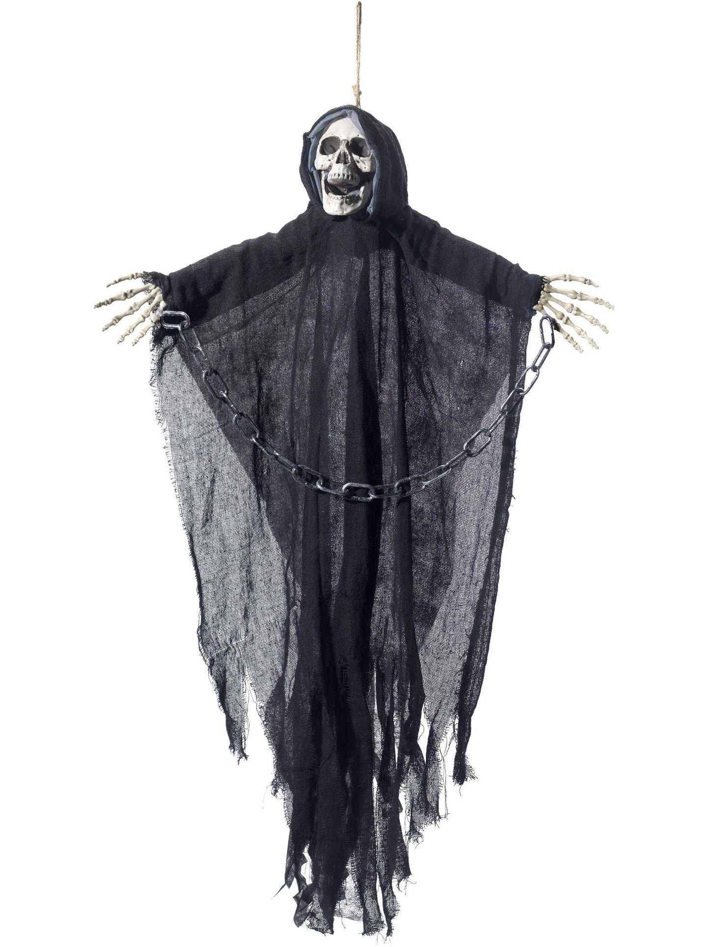 Smiffys HAUNTHOUSE Hanging Reaper Skeleton Decoration, Black PG für Unisex
