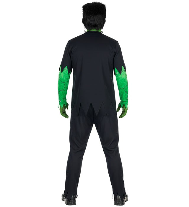Labormonster Kostüm mit Jacke, Hemd, Hose und Perücke für Fasnacht