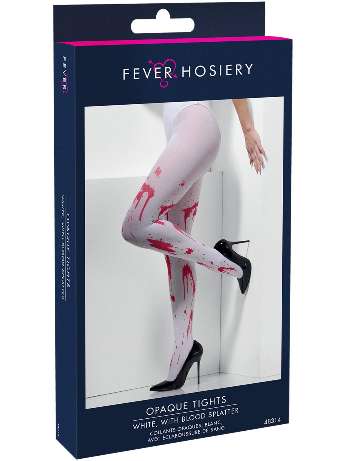 Smiffys ZOMBIE Opaque Tights, White AC für Damen