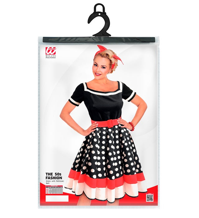 50er Jahre Kleid mit Petticoat und Gürtel im Retro Stil für Fasnacht