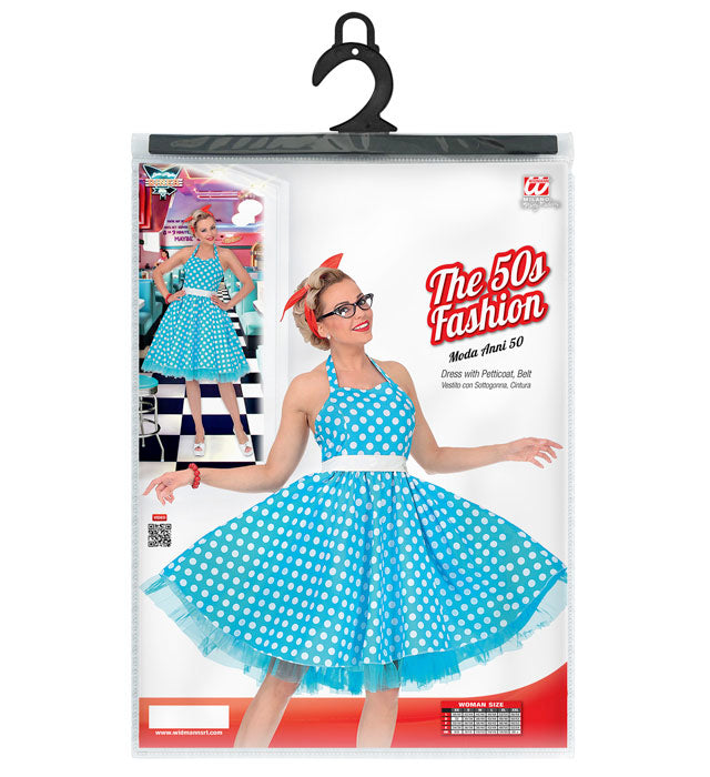 50er Jahre Kleid mit Petticoat und Gürtel in klassischem Retro-Stil