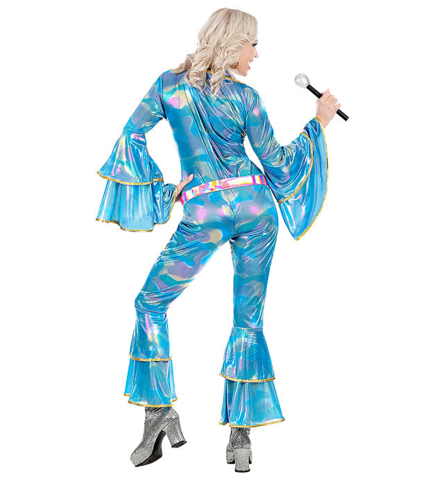 70er Jahre Disco Overall mit Gürtel in Retro-Design für Fasnacht und Mottoparty