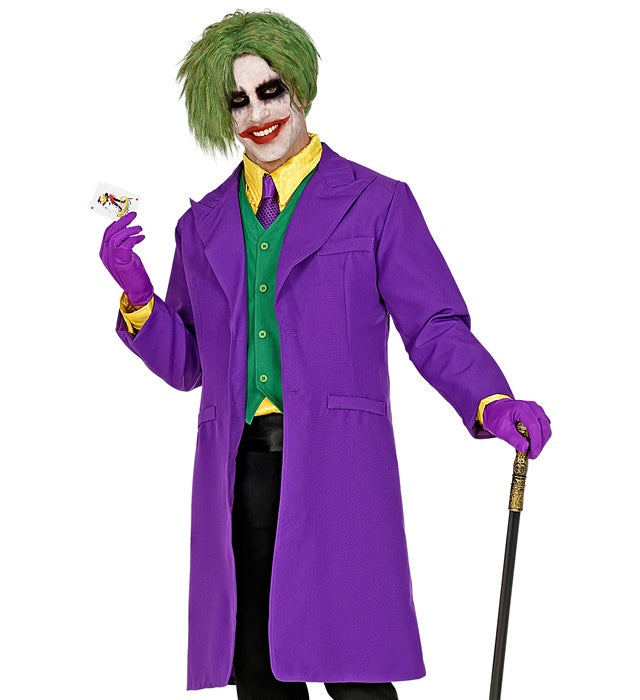 Evil Clown Kostüm mit schwarzem Mantel und roter Weste für Fasnacht