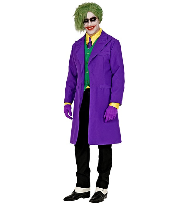 Evil Clown Kostüm mit schwarzem Mantel und roter Weste für Fasnacht