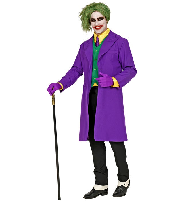 Evil Clown Kostüm mit schwarzem Mantel und roter Weste für Fasnacht