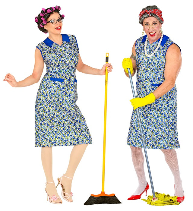 Hausfrau Kostüm Kleid in klassischem Design für Fasnacht und Karneval