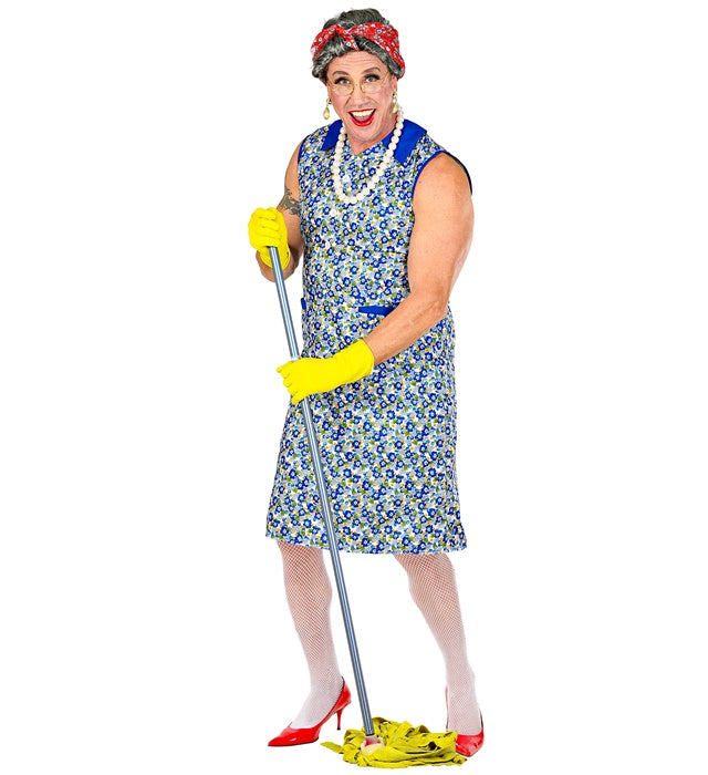 Hausfrau Kostüm Kleid in klassischem Design für Fasnacht und Karneval