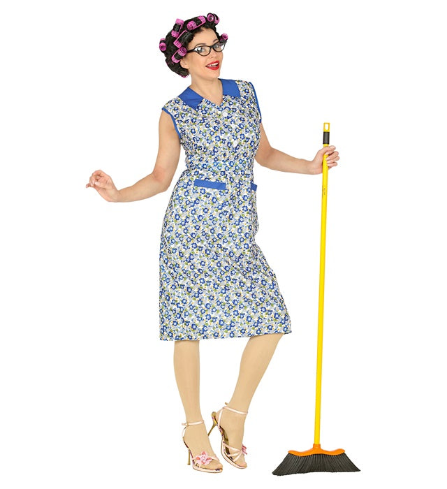 Hausfrau Kostüm Kleid in klassischem Design für Fasnacht und Karneval