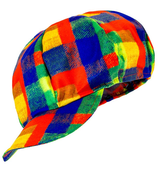 Bunte Clown-Mütze mit farbenfrohem Design für Fasnacht und Karneval