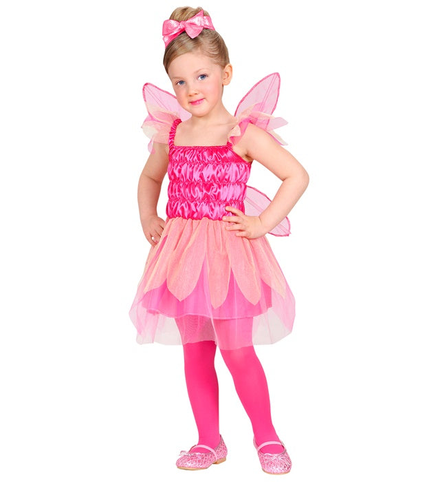 Kinderkostüm kleine rosa Fee mit Kleid und Flügeln