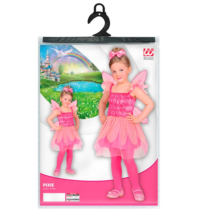 Kinderkostüm kleine rosa Fee mit Kleid und Flügeln