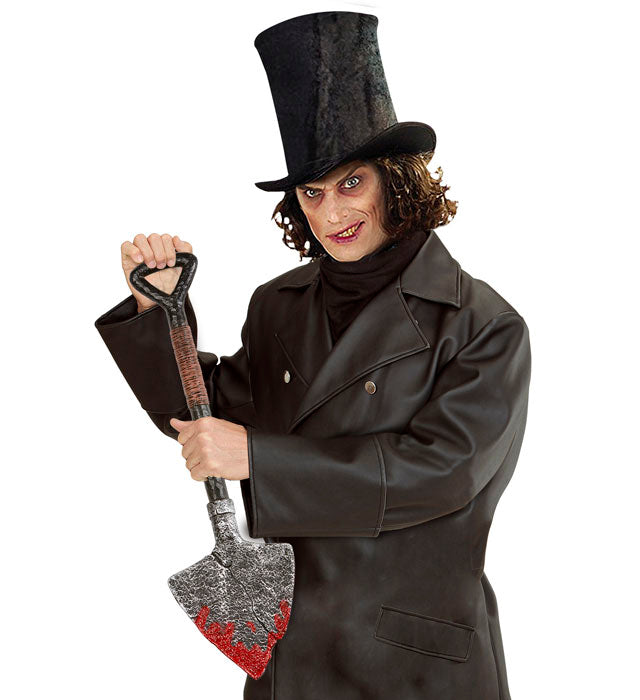 Blutige Schaufel 55 cm mit realistischen Bluteffekten als Halloween-Deko