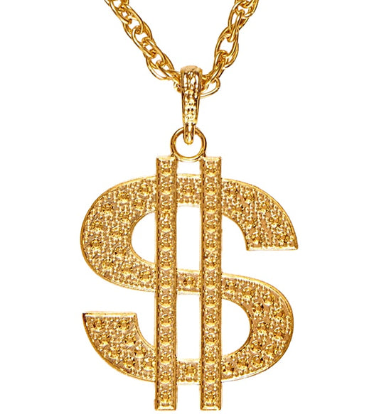 Goldene Doller Kette als Fasnachts-Accessoire