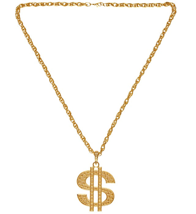 Goldene Doller Kette als Fasnachts-Accessoire
