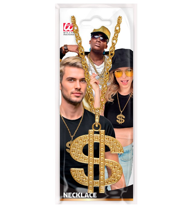 Goldene Doller Kette als Fasnachts-Accessoire