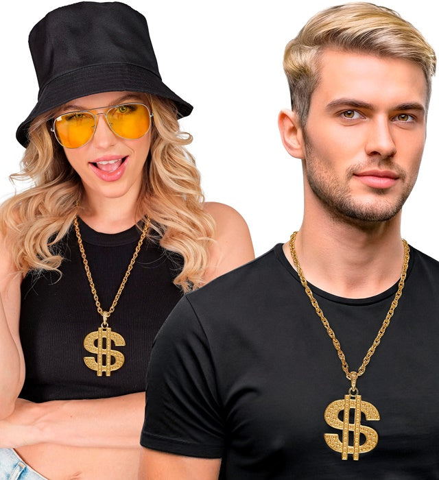Goldene Doller Kette als Fasnachts-Accessoire