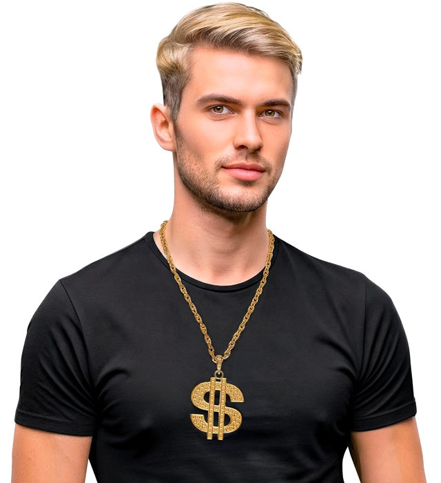 Goldene Doller Kette als Fasnachts-Accessoire