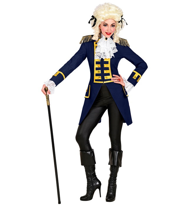 Blaue Gardeuniform Paradefrack für Damen, festliches Kostüm für Fasnacht