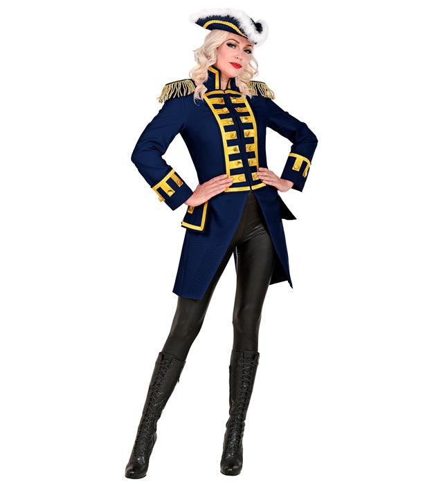 Blaue Gardeuniform Paradefrack für Damen, festliches Kostüm für Fasnacht
