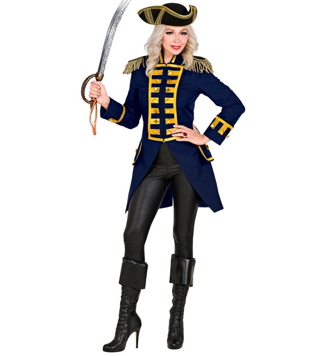 Blaue Gardeuniform Paradefrack für Damen, festliches Kostüm für Fasnacht