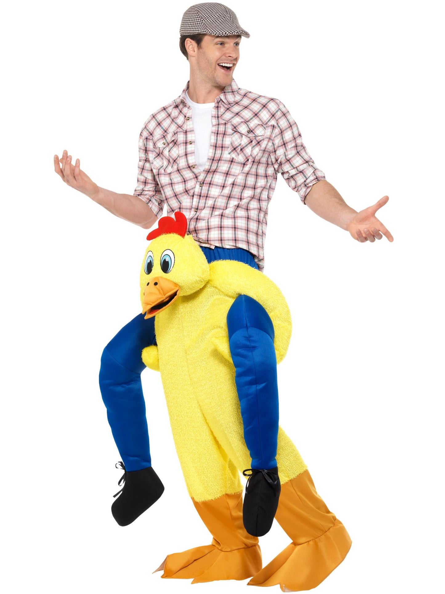 Smiffys gelbes Piggyback Chicken Kostüm für Erwachsene – Detailansicht