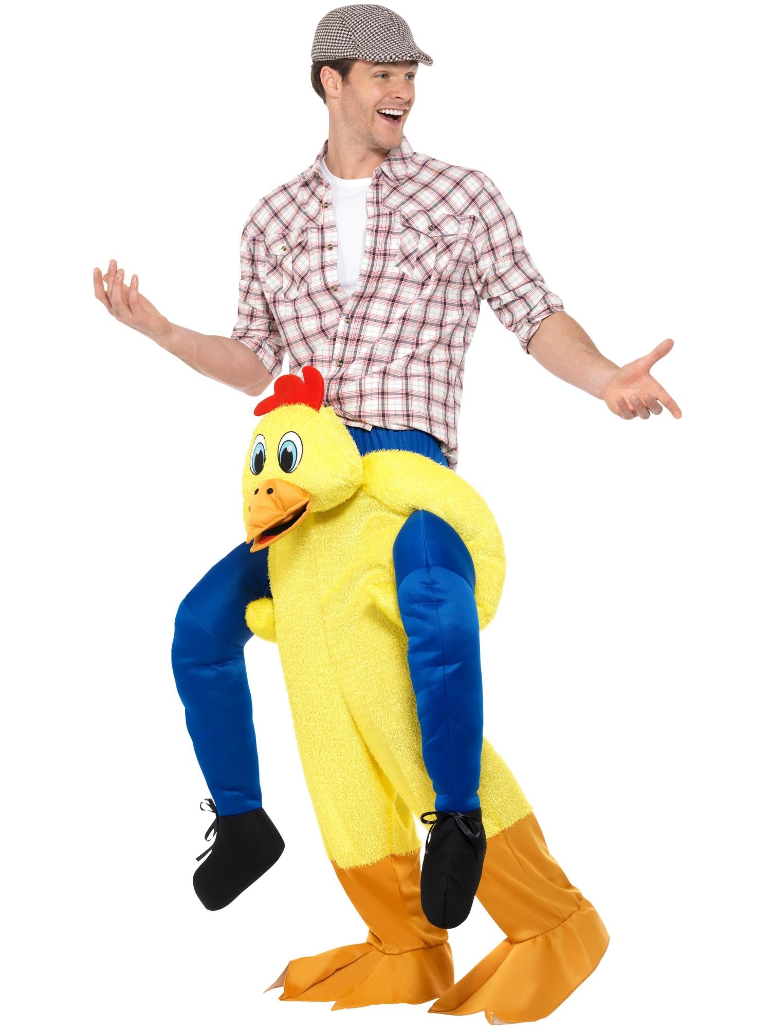 Smiffys gelbes Piggyback Chicken Kostüm für Erwachsene – Detailansicht
