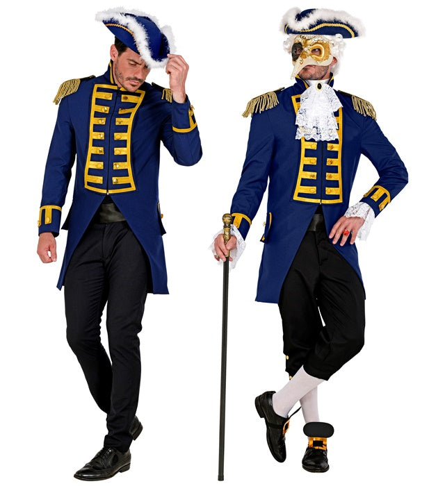 Herren Kostüm blaue Gardeuniform Paradefrack für Fasnacht und Karneval