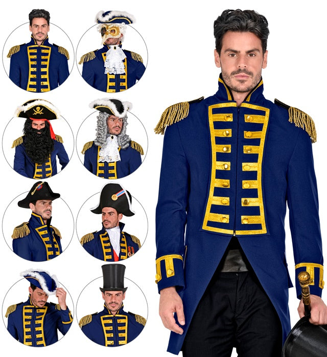 Herren Kostüm blaue Gardeuniform Paradefrack für Fasnacht und Karneval