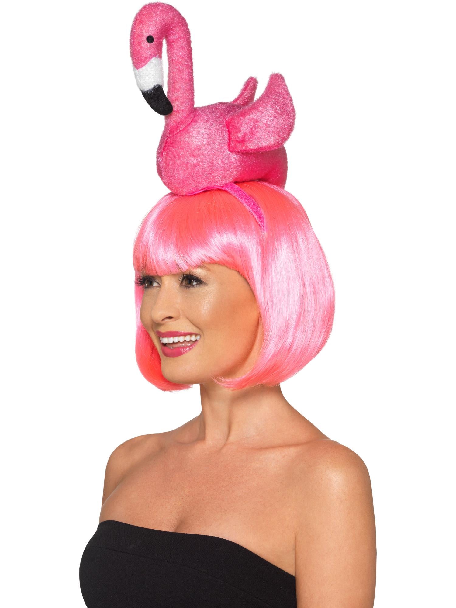 Smiffys pinkes Flamingo-Kopfstirnband für Erwachsene
