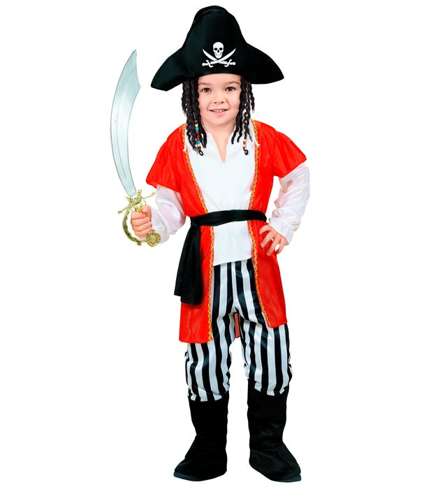 Piratenkostüm Komplettset mit Hemd, Hose, Gürtel und Hut für Fasnacht