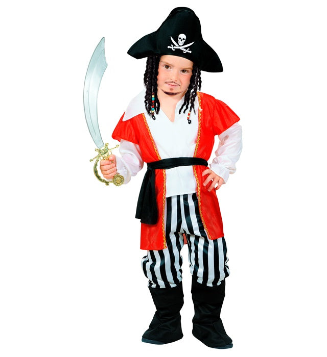Piratenkostüm Komplettset mit Hemd, Hose, Gürtel und Hut für Fasnacht