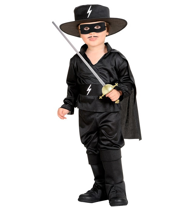 Bandit Kostüm mit Hemd, Umhang, Hose, Gürtel, Hut und Maske für Fasnacht