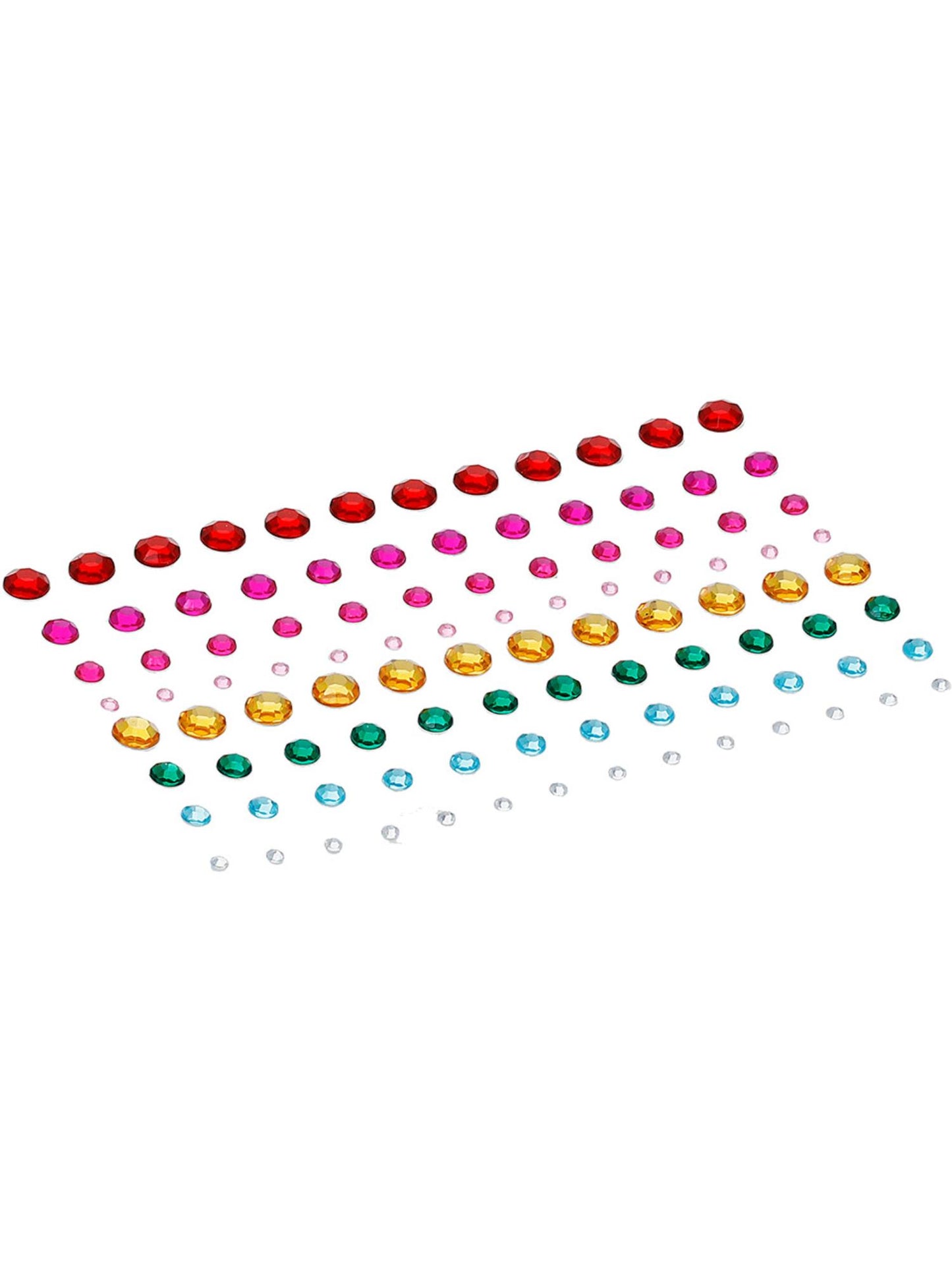 Smiffys Rainbow Jewel Face Gems selbstklebender Gesichtsschmuck für Damen – Seitenansicht