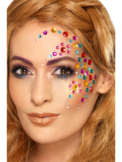 Smiffys Rainbow Jewel Face Gems selbstklebende Gesichtsjuwelen – Produktansicht