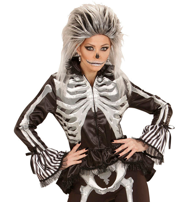 Lady Skeleton Jacke mit Skelett-Design für Fasnacht und Halloween