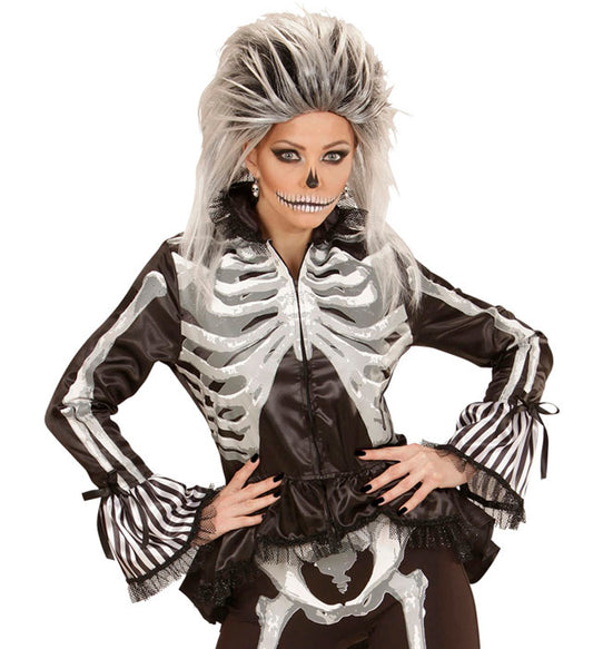 Lady Skeleton Jacke mit Skelett-Design für Fasnacht und Halloween