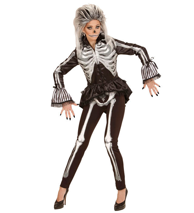 Lady Skeleton Jacke mit Skelett-Design für Fasnacht und Halloween