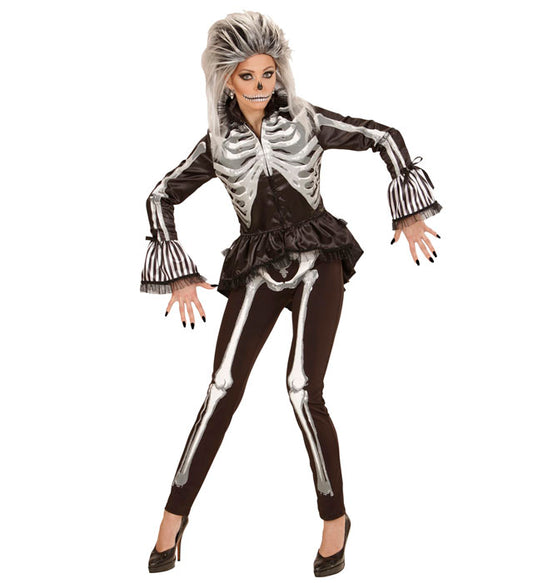 Lady Skeleton Jacke mit Skelett-Design für Fasnacht und Halloween