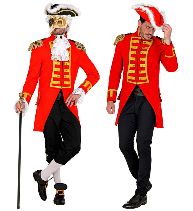 Rote Gardeuniform Paradefrack für Herren, Fasnacht Kostüm