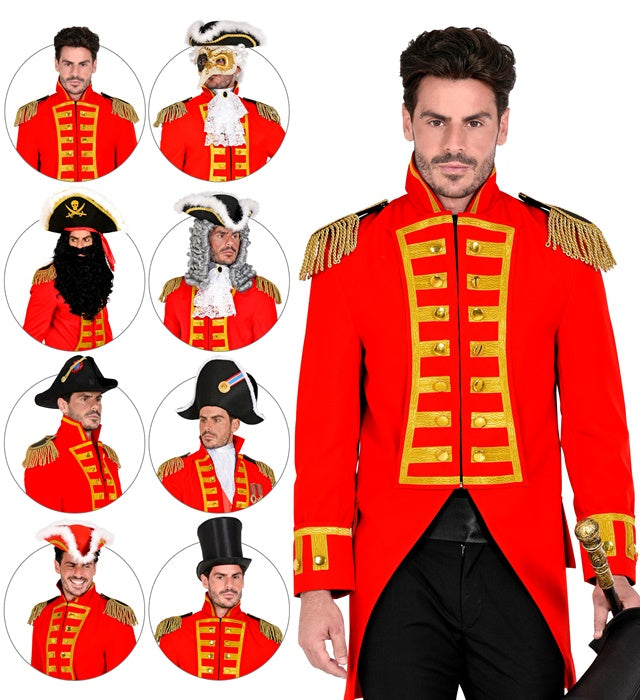 Rote Gardeuniform Paradefrack für Herren, Fasnacht Kostüm